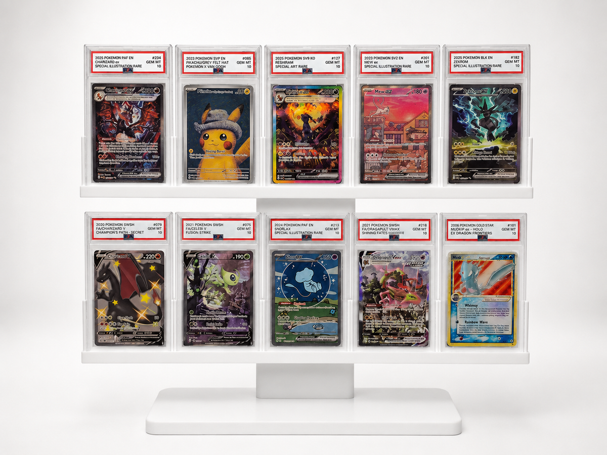 5x2 Pokémon PSA/CGC Slab Moderner TCG Display Ständer