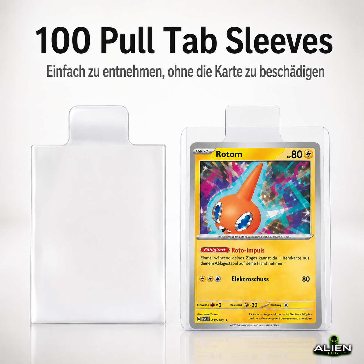 100x Pull Tab Sleeves Kartenhüllen mit Lasche TCG Sammelkarten Schutz Hülle Card