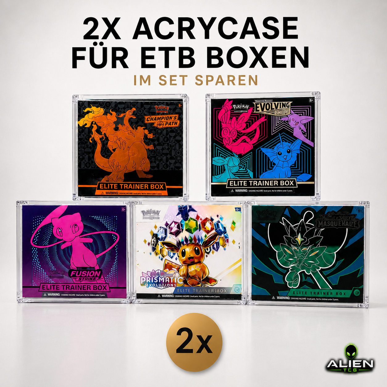 2x Acryl Case für Pokémon Elite Trainer Box ETB | Acryl Case Pokémon ETB