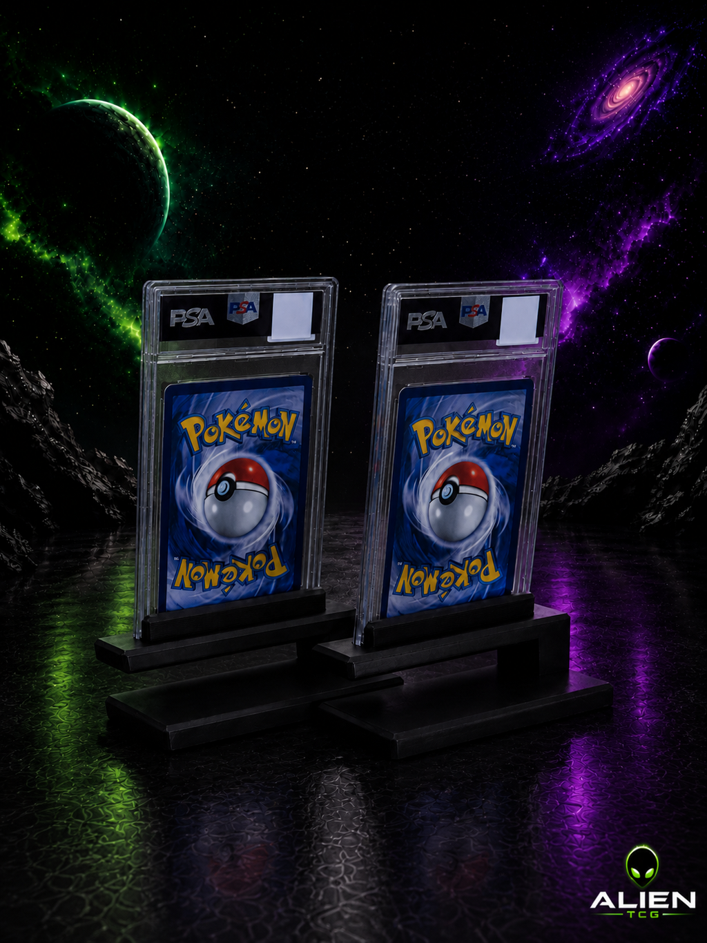 6x Minimalistischer Pokémon PSA Slab Einzel-Display-Ständer