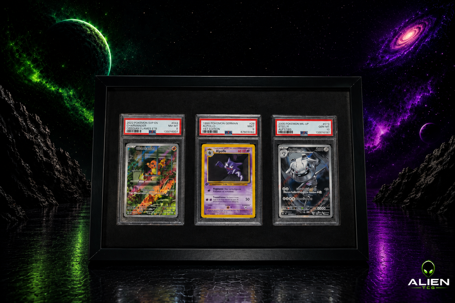 Echtglas-Bilderrahmen für PSA Einzelkarten | Rahmen für TCG | 23x32 cm