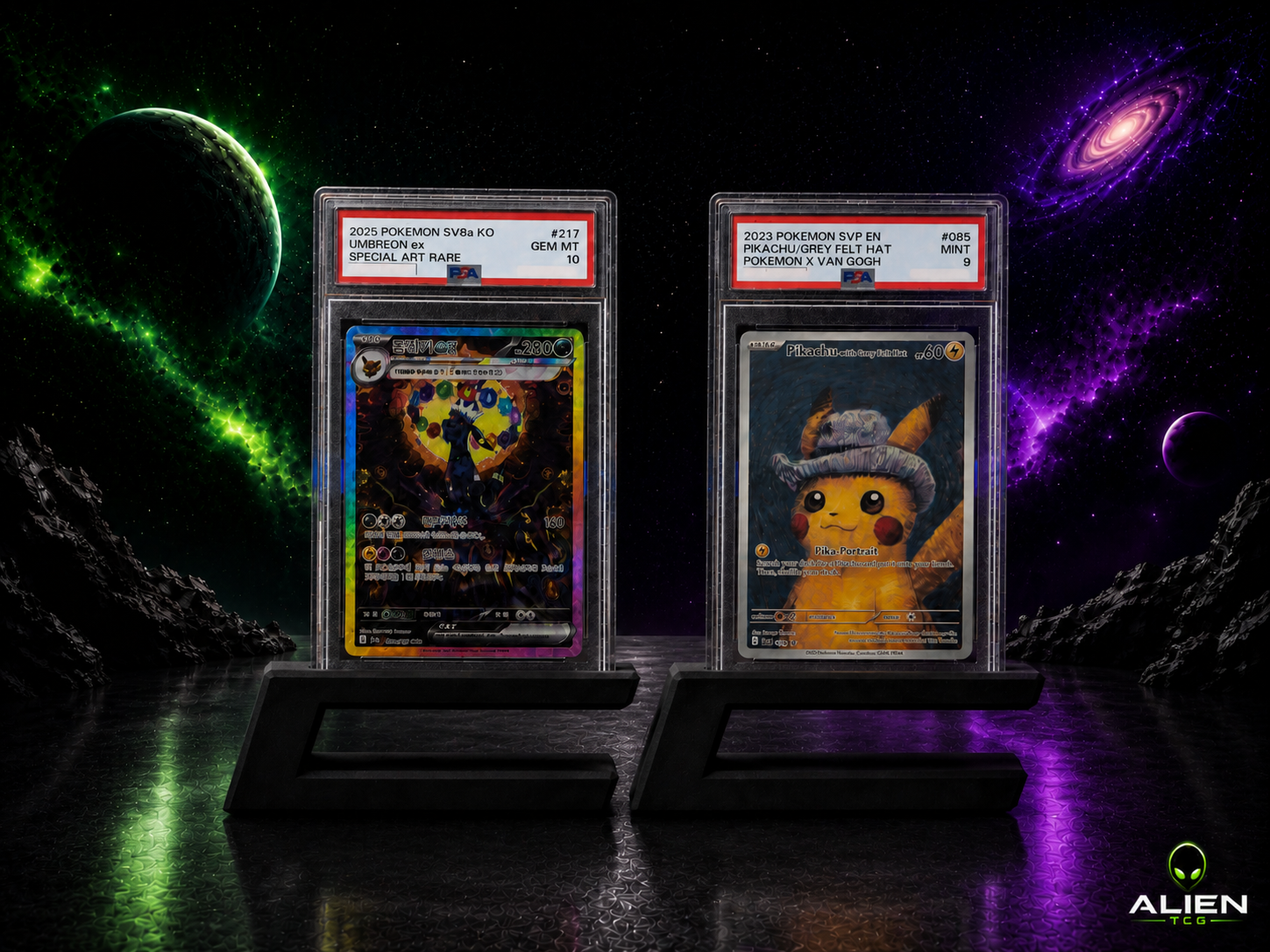 6x Minimalistischer Pokémon PSA Slab Einzel-Display-Ständer