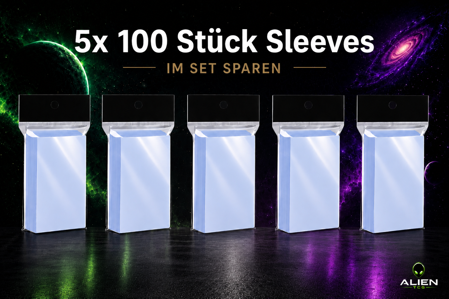 5x 100 Stück Card Sleeves | Aufbewahrungshüllen für TCG Sammelkarten