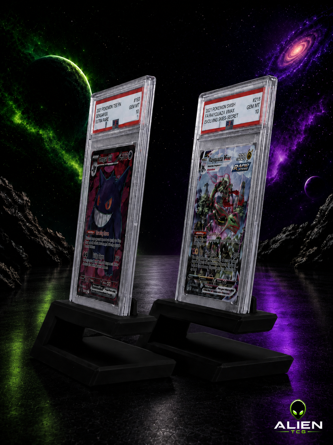 6x Minimalistischer Pokémon PSA Slab Einzel-Display-Ständer