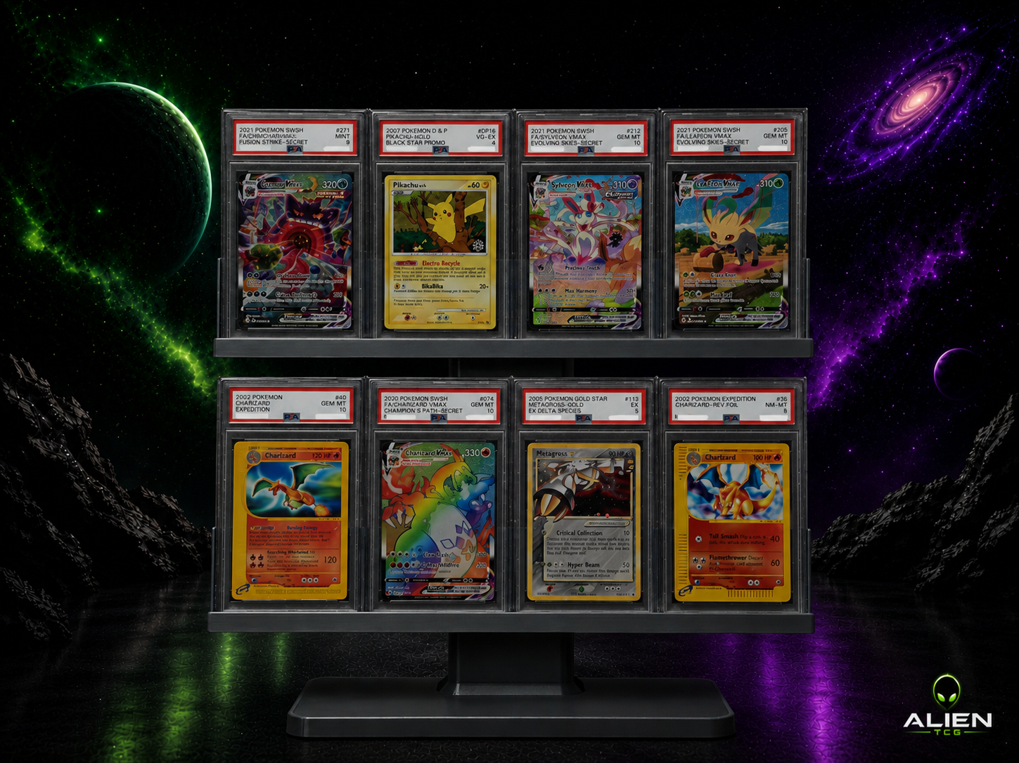 4x2 Pokemon PSA Slab Moderner TCG Display-Ständer