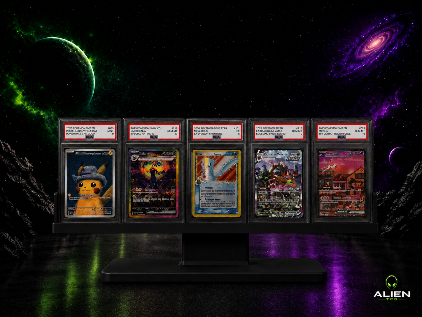5x1 Pokémon PSA Slab Moderner TCG Display-Ständer