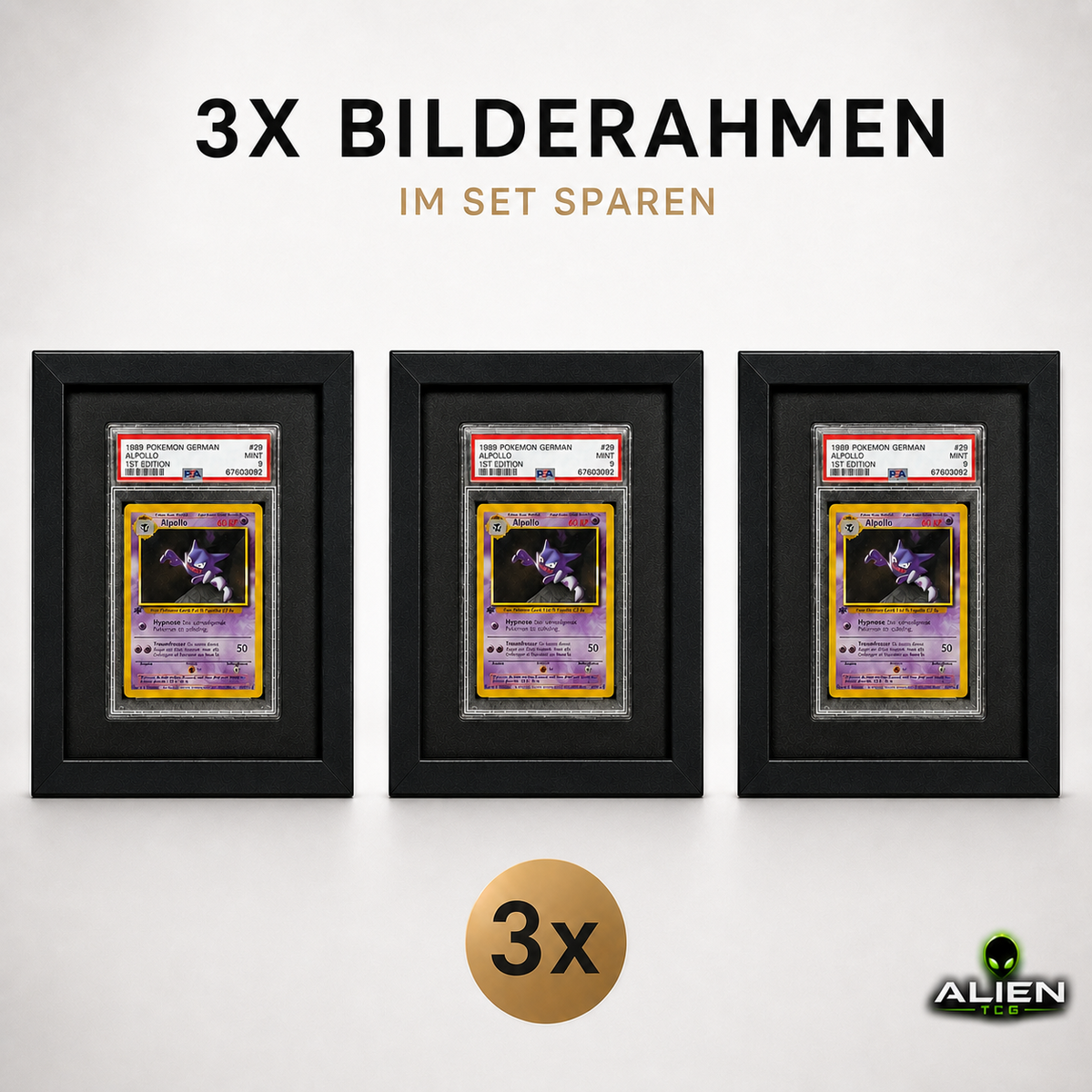 3x Acrylglas Bilderrahmen für PSA Einzelkarten Rahmen TCG