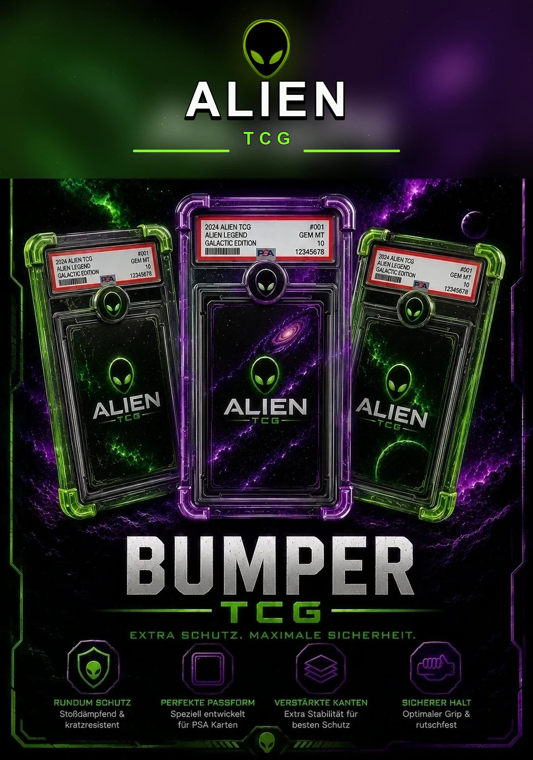 Bumper für TCG Zubehör, Sammelkarten und Graded Cards von Alien TCG